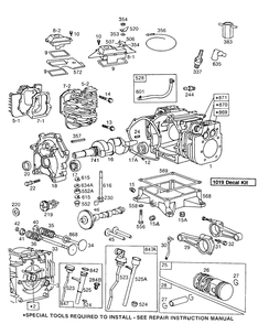 Cylinder,cylinder Heads,sump Diagram and Parts List for 402451-0691-XX  Briggs and Stratton Engine